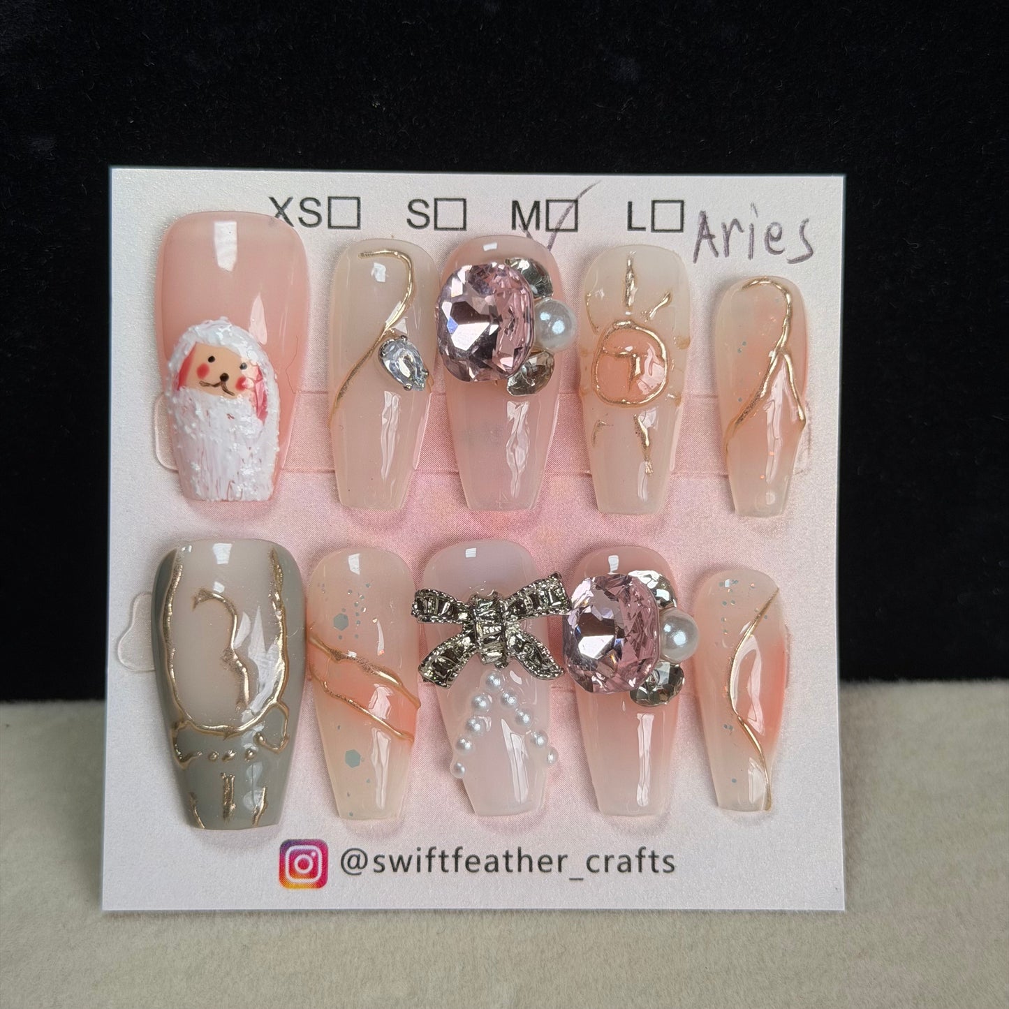 $10 Coffin Nail Set – Size M, Short/Long