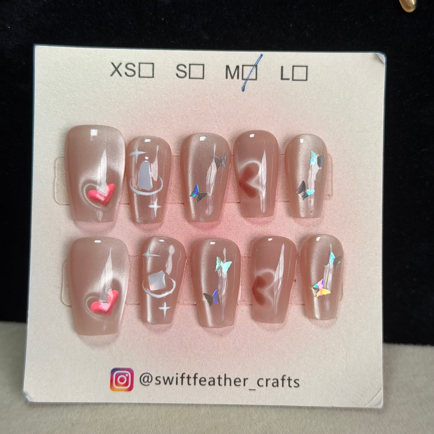 $10 Coffin Nail Set – Size M, Short/Long