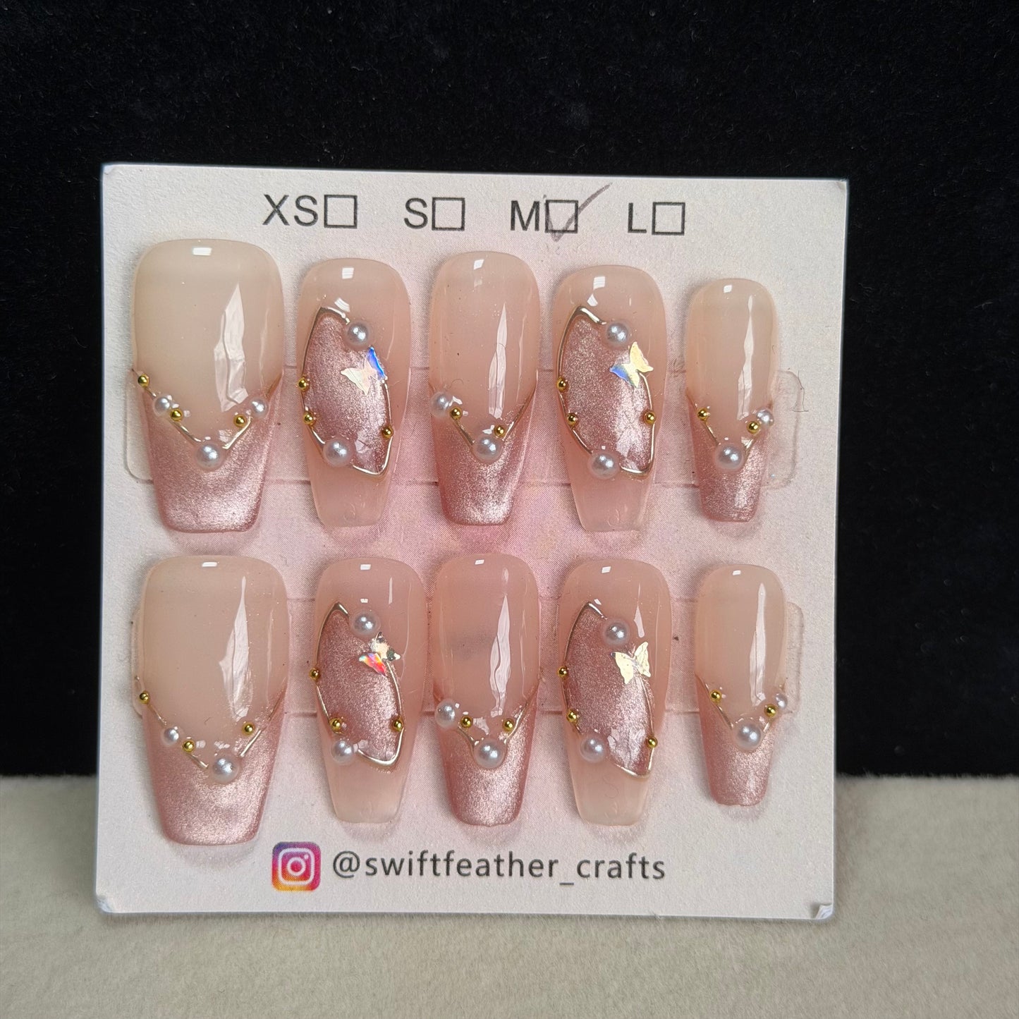 $10 Coffin Nail Set – Size M, Short/Long