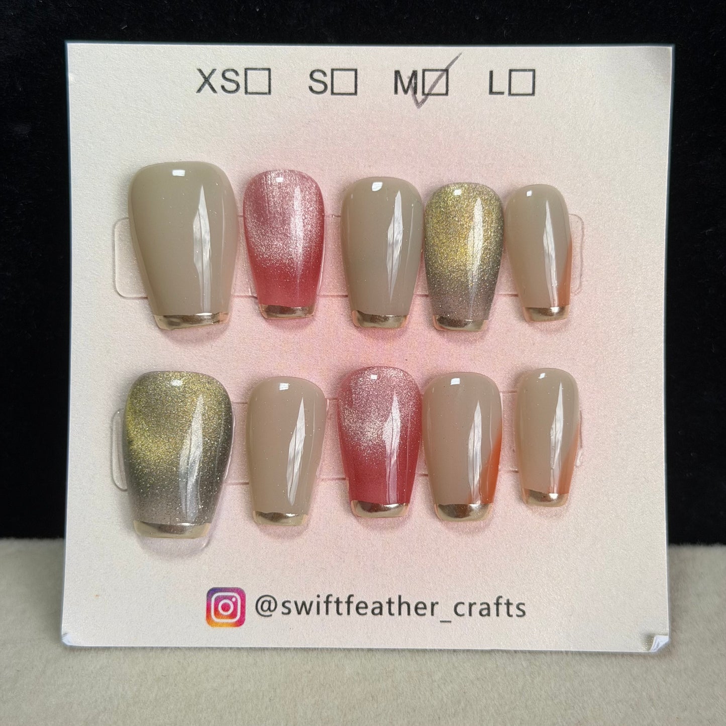 $10 Coffin Nail Set – Size M, Short/Long