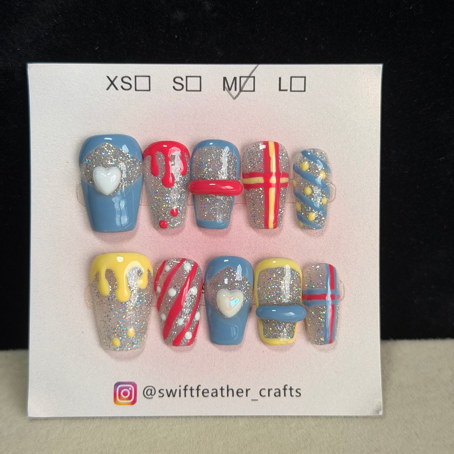 $10 Coffin Nail Set – Size M, Short/Long