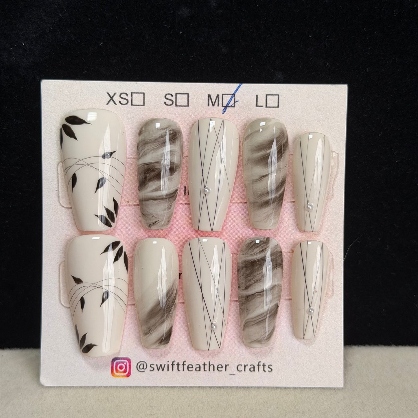 $10 Coffin Nail Set – Size M, Short/Long