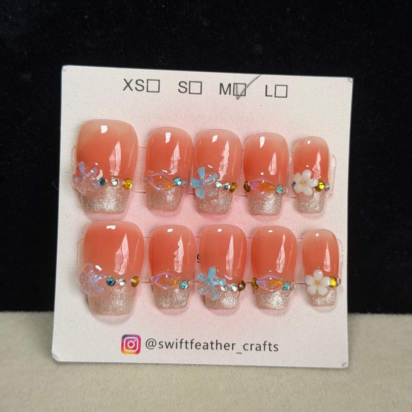$10 Coffin Nail Set – Size M, Short/Long