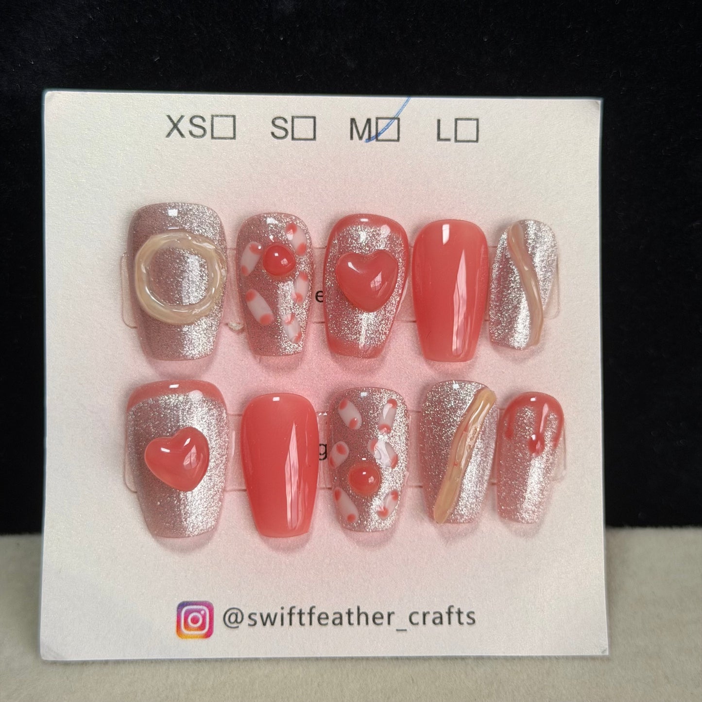 $10 Coffin Nail Set – Size M, Short/Long