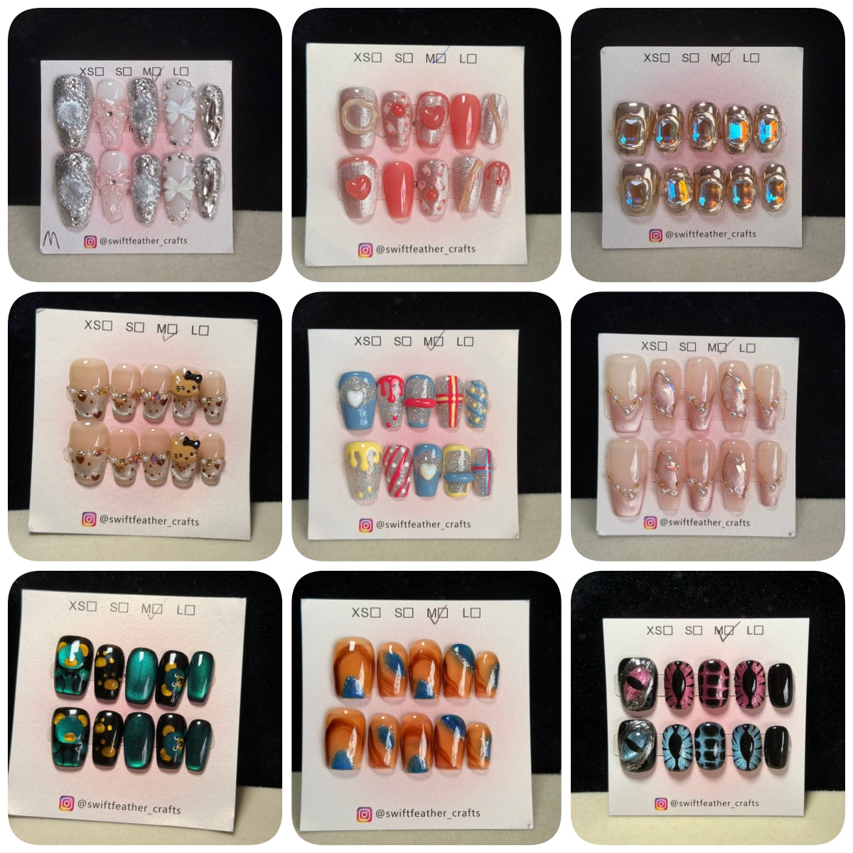 $10 Coffin Nail Set – Size M, Short/Long